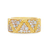 18K Yellow Gold Ladies Triangle-Patterned Diamond Band