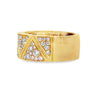 18K Yellow Gold Ladies Triangle-Patterned Diamond Band