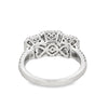 18K White Gold Ladies 3 Diamond Sections and Split Shank Ring