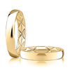 14K Yellow Gold 4mm Classic Wedding Band with Quilted Interior