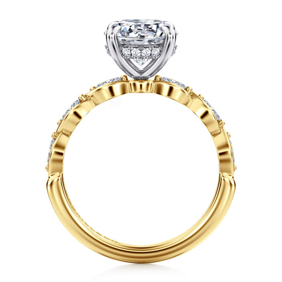 Gabriel & Co. "Claudia" 14K Two-Tone Engagement Ring Setting with 2.01 ct. Marquise Natural Diamond