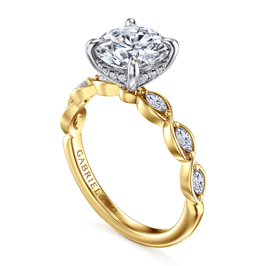 Gabriel & Co. "Claudia" 14K Two-Tone Engagement Ring Setting