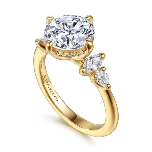 Gabriel & Co. "Colton" 14K Compass Prong Round Diamond Engagement Ring Setting