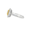 Tabrija 18K White & Yellow Gold 1-Carat Yellow Cushion Center Diamond and Halo Engagement Ring