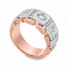 18 Karat Two-Tone Mens Diamond Wedding Band