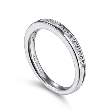 Gabriel & Co. 14K White Gold 1/4-Carat Channel Set Anniversary Band