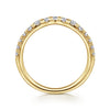 Gabriel & Co. 14K Yellow Gold 1/2-Carat Curved Diamond Anniversary Band