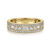 Gabriel & Co. 14K Yellow Gold Wide Baguette & Round Pave Diamond Band