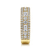 Gabriel & Co. 14K Yellow Gold Wide Baguette & Round Pave Diamond Band