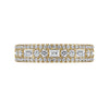Gabriel & Co. 14K Yellow Gold Wide Baguette & Round Pave Diamond Band