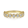 Gabriel & Co. 14K Yellow Gold 3/4-Carat 11-Stone Bezel Diamond Band