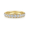 Gabriel & Co. 14K Yellow Gold 1-Carat 11-Stone Diamond Anniversary Band
