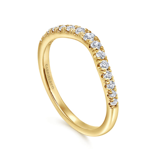 Gabriel & Co. 14K "Prato" Curved Diamond Anniversary Band