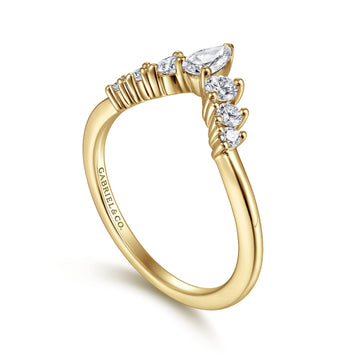 Gabriel & Co. 14K "Reggio" Curved Diamond Anniversary Band