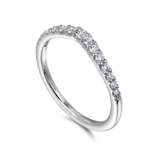 Gabriel & Co. 14K "Prive" Curved Diamond Anniversary Band