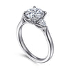 Gabriel & Co. "Reema" 14K 3 Stone Lotus Engagement Ring Setting