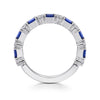 Gabriel & Co. "Aggie" 14K Prong Set Baguette Sapphire and Round Diamond Anniversary Band