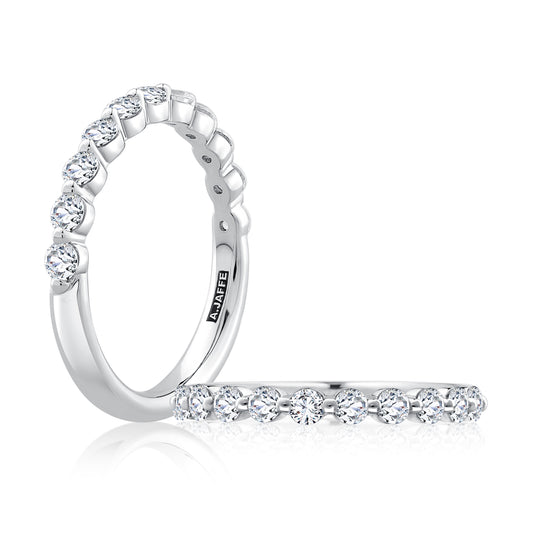 A. Jaffe 14K White Gold Anniversary Diamond Band 0.55ct