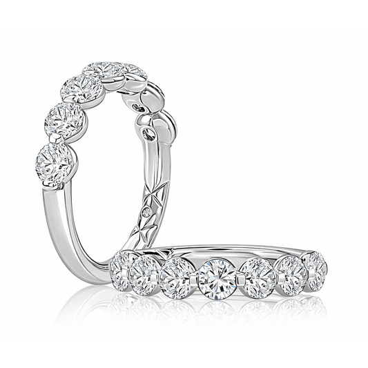 A. Jaffe 14K White Gold Bubble Diamond Anniversary Band