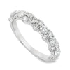 14K White Gold Diamond Cluster Anniversary Band