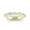 14K Yellow Gold 9 Stone Alternating Marquise and Round Lab Grown Diamonds Anniversary Band