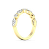 14K Yellow Gold 9 Stone Alternating Marquise and Round Lab Grown Diamonds Anniversary Band