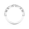 14K White Gold Shared Prong Alternating Round and Marquise Lab Grown Diamond Anniversary Band
