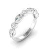 14K White Gold Shared Prong Alternating Round and Marquise Lab Grown Diamond Anniversary Band