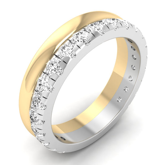 14K Two-Tone Two Stack  Lab Grown Diamond Illusion Band
