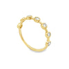 14K Yellow Gold Petite Round Bezel and Bar Lab Grown Diamond Anniversary Band