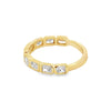 14K Yellow Gold 3/4 Carat East-West Radiant Bezel-Set Lab Grown Diamond Band
