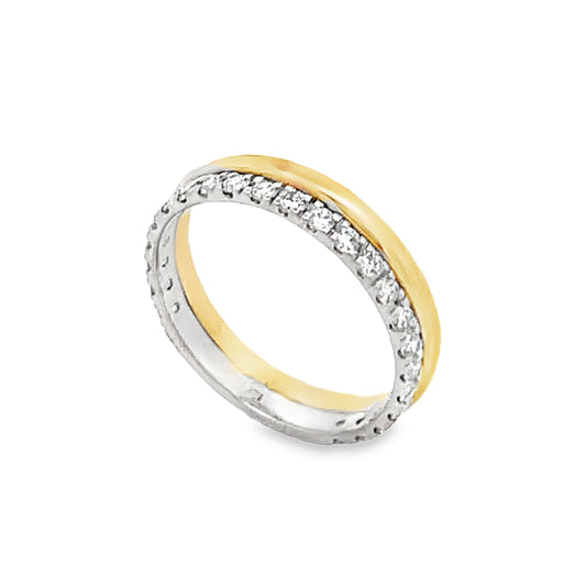 14K Two-Tone Two-Stack 1/2 Carat Illusion  Lab Grown Diamond Band
