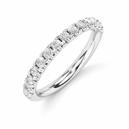 14K White Gold Low Profile 1/3 Carat Diamond Anniversary Band