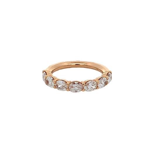 Joshua J Fine Jewelry 18K Rose Gold Half Anniversary Diamond Anniversary Band