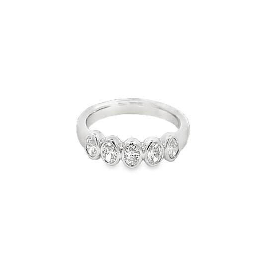 Joshua J Fine Jewelry 18K White Gold Half Anniversary Diamond Anniversary Band
