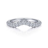 Gabriel & Co. 14K White Gold Curved Diamond Anniversary Band