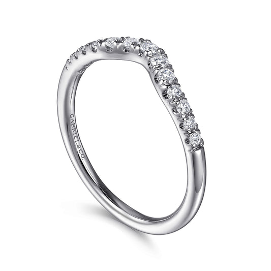 Gabriel & Co. 14K White Gold Curved Diamond Anniversary Band