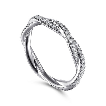 Gabriel & Co. 14K White Gold Twist Diamond Anniversary Band