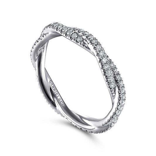 Gabriel & Co. 14K White Gold Twist Diamond Anniversary Band