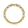 Gabriel & Co. 14K Yellow Gold Alternating Diamond Anniversary Band