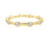 14K Yellow Gold Bezel Marquise Station Diamond Band