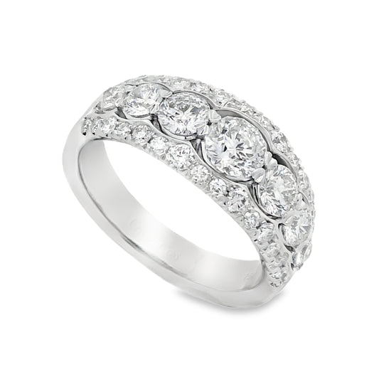 Christopher Designs 14K White Gold Crisscut Diamond Rows Anniversary Band