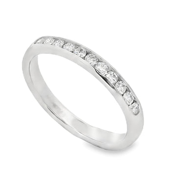 Roman Jewelers Signature 14K White Gold 1/4-Carat Channel Set Diamond Band