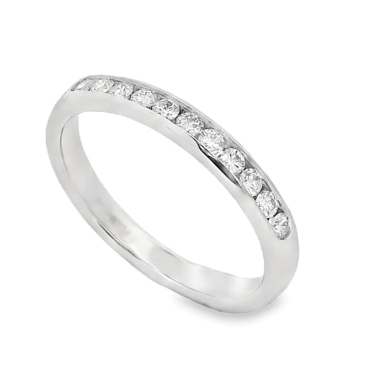 Roman Jewelers Signature 14K White Gold 1/4-Carat Channel Set Diamond Band