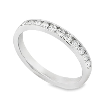 Roman Jewelers Signature 14K White Gold 1/3-Carat Channel Set Diamond Band