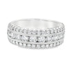 Roman Jewelers Signature 14K White Gold Three-Row Diamond Band