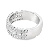Roman Jewelers Signature 14K White Gold Three-Row Diamond Band