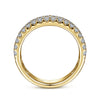 Gabriel & Co. 14K Yellow Gold Prong Set 3-Row Diamond Band