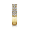 Gabriel & Co. 14K Yellow Gold Prong Set 3-Row Diamond Band