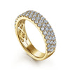 Gabriel & Co. 14K Yellow Gold Prong Set 3-Row Diamond Band